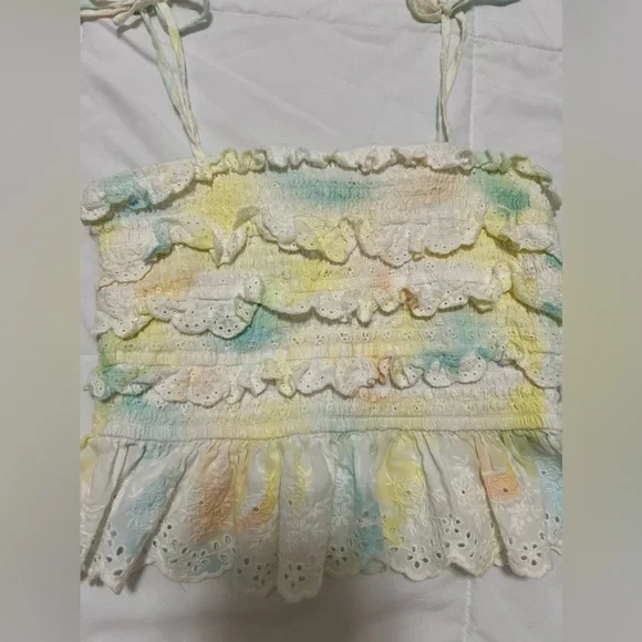 STORIA two piece ruffled tank and skirt set 
Rainbow tie dye eyelet skirt set - Picture 5 of 9